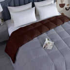 300 GSM All Weather  Reversible Comforter |Silver Chocolate Brown| Microfiber & Lightweight|