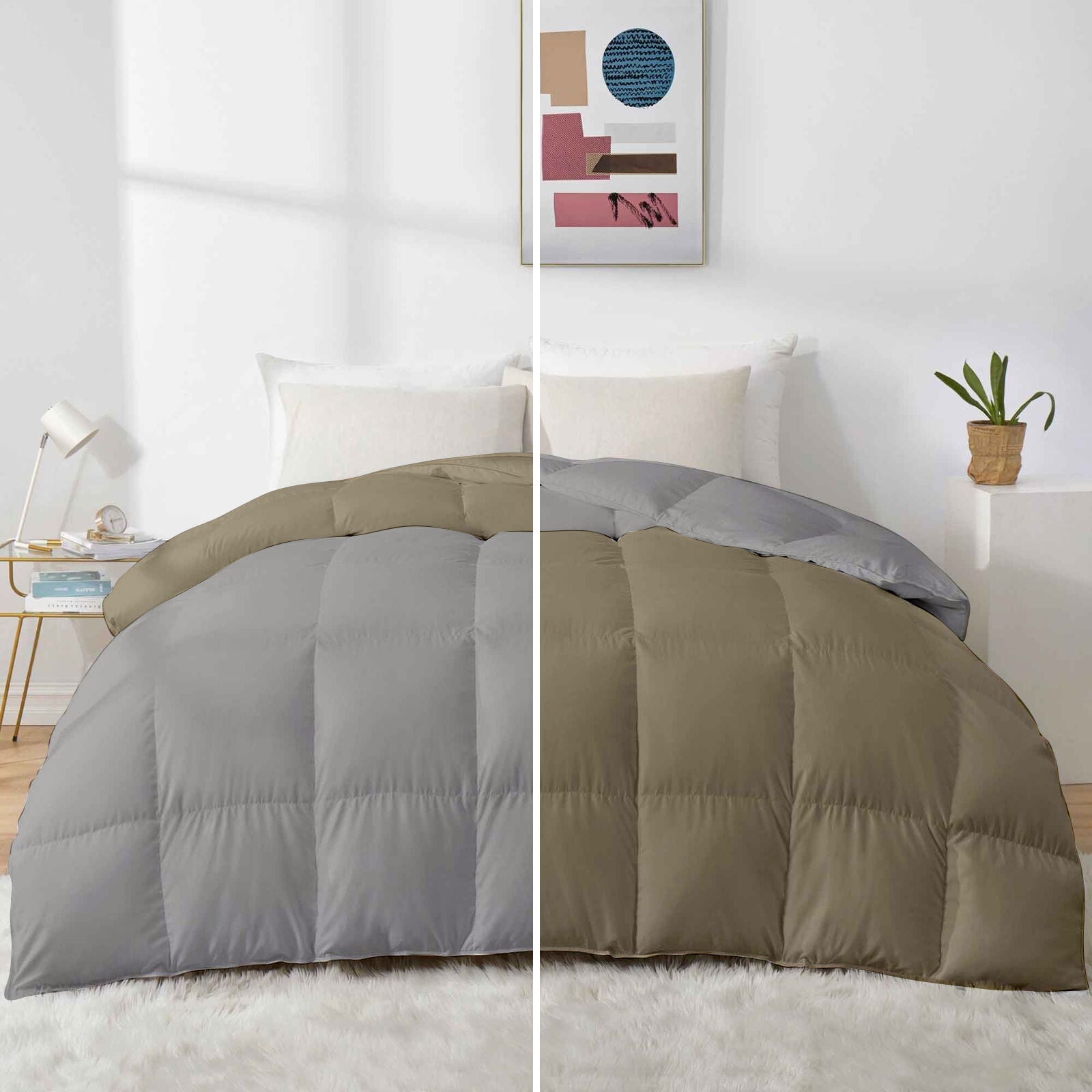 500 GSM Dual-Sided Comforter for Winter | Microfiber & Lightweight |Silver-Burgundy|