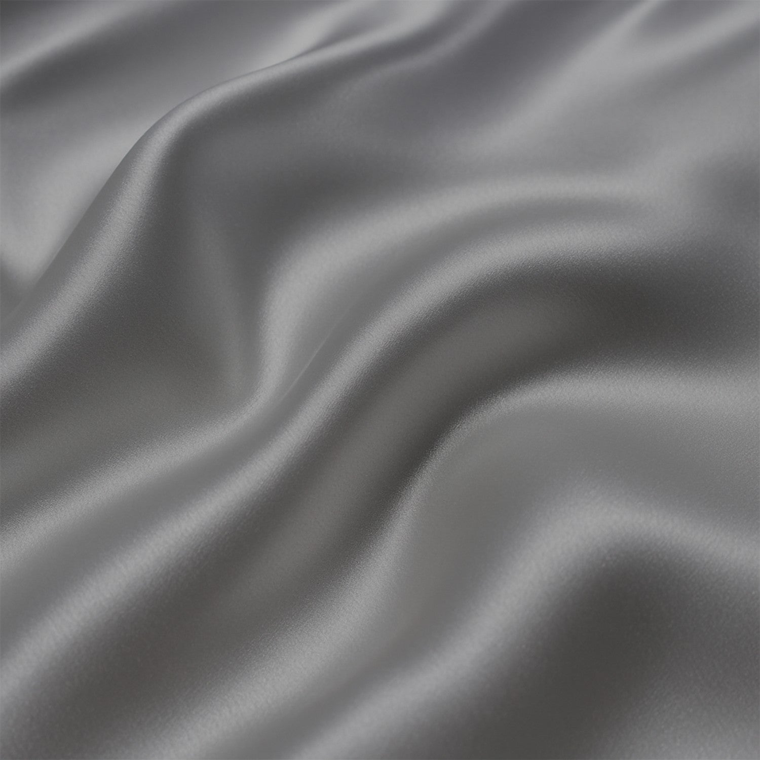 Silver Satin Fitted Bedsheet With Pillow Cover